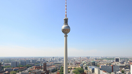 Berlin television tower photographed from the City West. Brain City Berlin