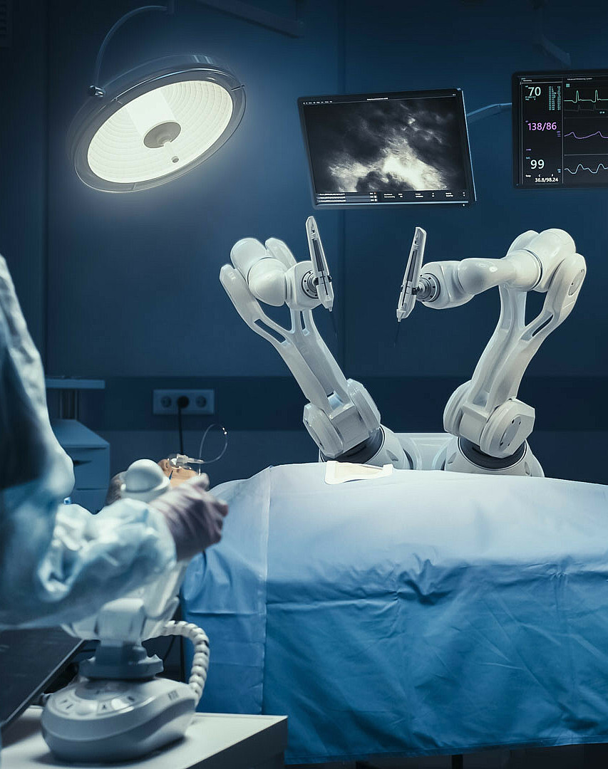 Roboter assistiert im OP-Saal, Brain City Berlin