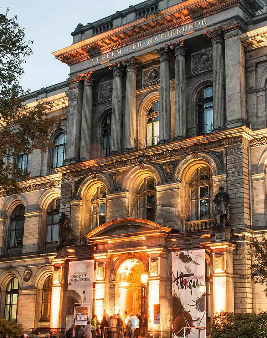 The portal of the Museum of Natural History Berlin at dusk, Brain City Berlin